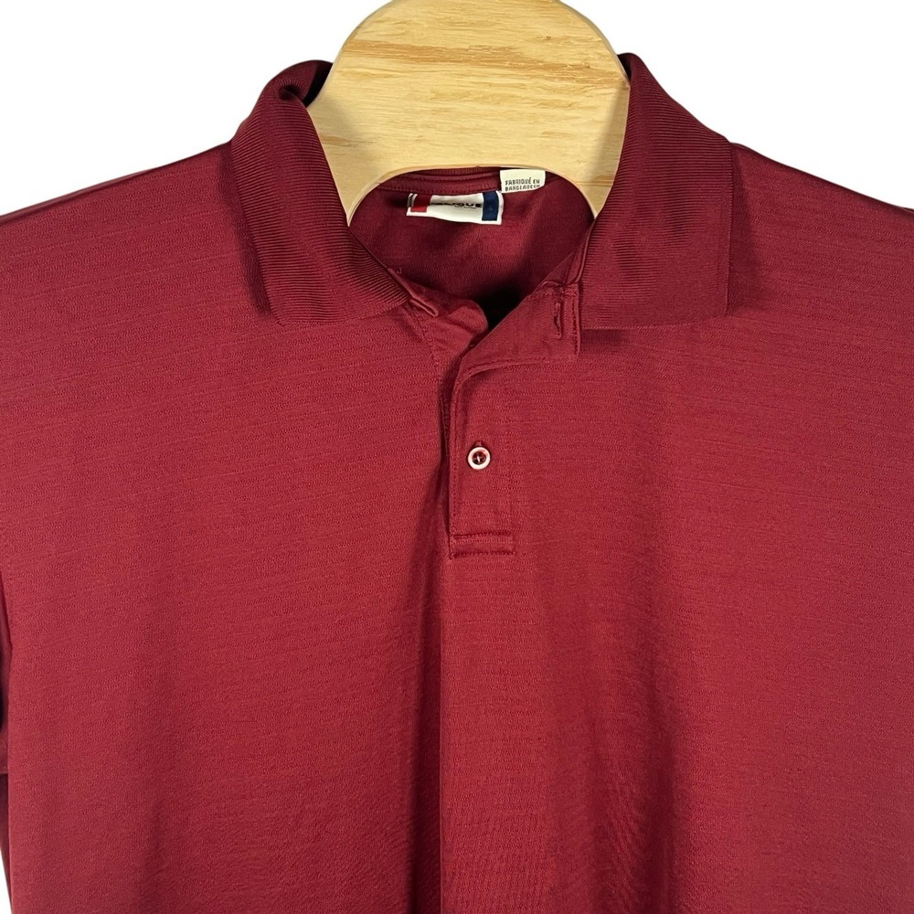 Clique Men XL Burgundy Polyester Collared Short‎ Sleeve Golf Polo Shirt
